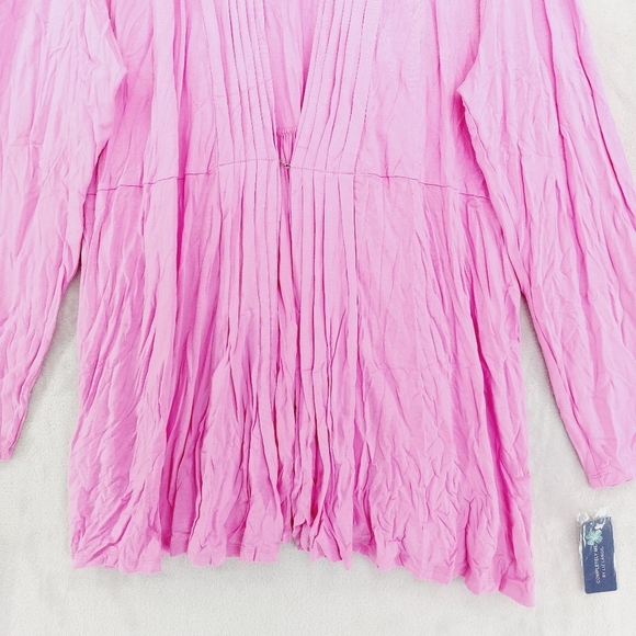 New Completely Me By Liz Lange Fucshia Open Front Metal Clasp Cardigan P2549 - Picture 3 of 8